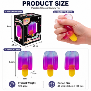 Giocattolo Antistress TOPIN in Silicone Morbido a Forma di Ghiacciolo Colorato, Regalo Sensoriale Divertente per Bambini - Product Image 2