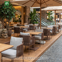 Juego de Comedor Moderno de Grado Comercial, Muebles para Proyectos de Restaurantes, Juego de Mesa de Metal Resistente para Comedor de Hotel, Venta al Por Mayor