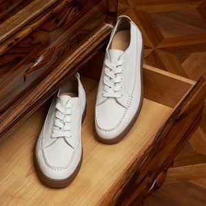 Zapatos Blancos de Punta Cuadrada para Hombre, Primavera-Verano, Transpirables, Antideslizantes, Ligeros, con Suela de Goma - Product Image 5