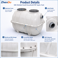 Citerne septique moulée en PRV pour ferme, résistante à la corrosion, pour l'élimination des déchets, pour toilettes extérieures, empilable pour le transport