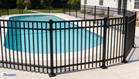 Clôture de sécurité pour piscine 3D galvanisée moderne de 6 pieds avec modélisation 3D, assemblage facile, revêtement en poudre, pour la sécurité domestique et la clôture de jardin