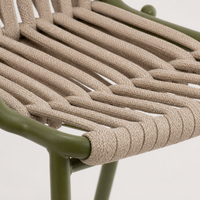 Fauteuil de salle à manger d'extérieur en corde tressée pour jardin et café, chaise de patio résistante aux intempéries avec structure en aluminium – Vente en gros