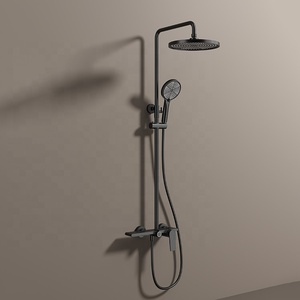 Grifo de <span class=keywords><strong>Ducha</strong></span> Moderno de Latón Redondo para Montar en la Pared, <span class=keywords><strong>Mezclador</strong></span> de 3 Funciones, <span class=keywords><strong>Agua</strong></span> Fría <span class=keywords><strong>y</strong></span> Caliente, <span class=keywords><strong>Ducha</strong></span> de Lluvia para Baño - Product Image 5