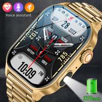 Jam Tangan Pintar Lige BWKM02 Layar 2.01'' Monitor Kesehatan Olahraga Kebugaran Jam Tangan LED Senter Suara AI Panggilan Nirkabel Jam Tangan Pintar Pria