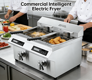 Friteuse à induction commerciale double 8L Daul Cooker AM-CD8F201 pour équipement de cuisine, modèle de table - Product Image 3