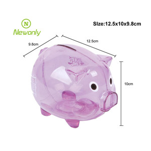 Hot-Selling Clear Plastic Piggy Bank With <strong>Coin</strong> Counter Lovely Box Pattern Design Perfect Kid's Gift With Number Feature - Product Image 2