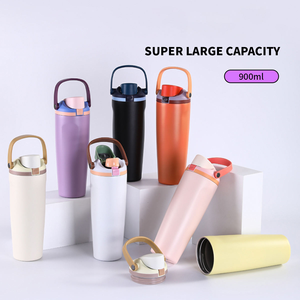 Nouvelle tasse de voyage isotherme personnalisée avec logo, 30 oz et 40 oz, en acier inoxydable, avec poignée et couvercle anti-fuite - Product Image 6