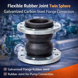 חיבור גמיש מגומי כפול כדורי עם אוגן פלדה מגולוונת (XTQ2RF) PN10/16 - Product Image 1