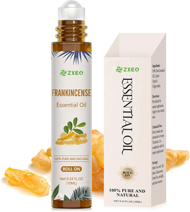 <span class=keywords><strong>Huile</strong></span> <span class=keywords><strong>essentielle</strong></span> de frankincense et de myrrhe pure 10 ml avec logo personnalisé, roll-on 100% pur pour les yeux, hydratant, bille anti-rides - Product Image 1