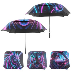 Promotional Straight EVA Handle Vented Double Canopy Logo Windproof Golf <b>Umbrella</b> with 190T Pongee - Product Image 1
