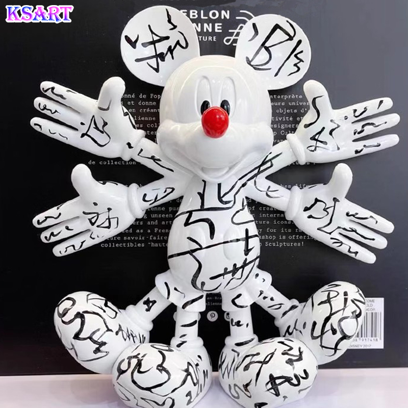 Life-Size Fiberglass Mickey and Minnie Mouse Sculpture – Colorful
