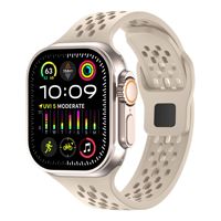 Bracelet de montre en silicone respirant avec découpes pour Apple Watch 38 40 46 41 42 44 45 49MM, anti-transpiration, bracelet de remplacement