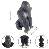Statue de gorille réaliste en résine, figurine d'animal sauvage pour jardin, pelouse, villa, aménagement paysager extérieur