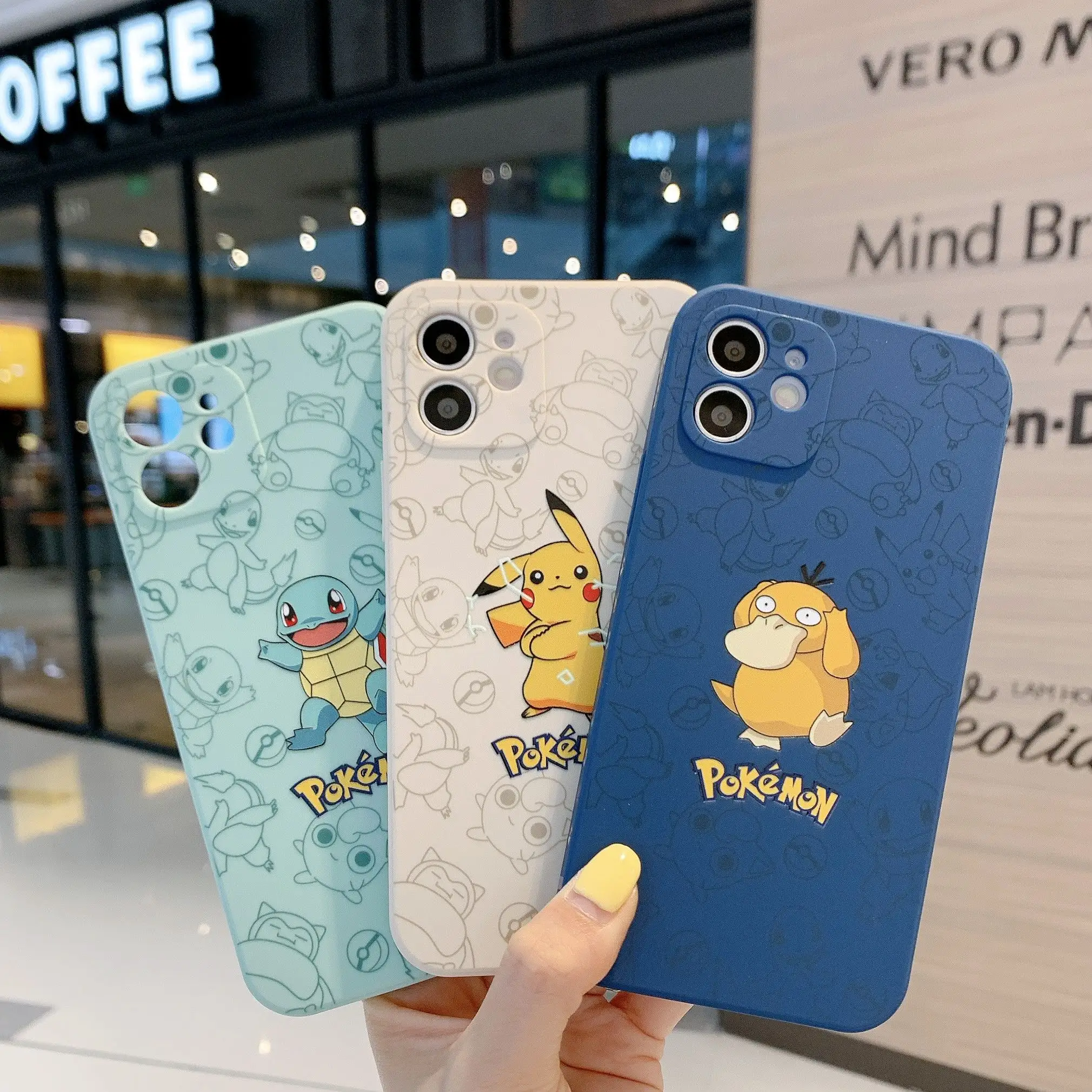 3D Cute Anime Cartoon Side Edge Printing Squirtle Soft TPU Phone Case Cover For iPhone 12 11 Pro Max XR 6 7 8 Plus