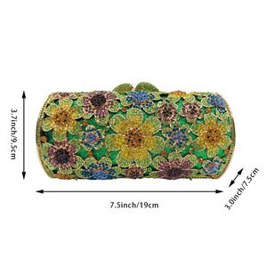 กระเป๋าคลัทช์ประดับกลิตเตอร์ลายดอกไม้และคริสตัลสำหรับผู้หญิง กระเป๋าถือสำหรับงานกลางคืน งานแต่งงาน หรืองานเลี้ยง - Product Image 2