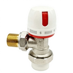 <span class=keywords><strong>Valvola</strong></span> Termostatica per Radiatore in Ottone Forgiato da 3/4'', Modello Angolare, Controllo Riscaldamento con Regolazione della Temperatura - Product Image 1