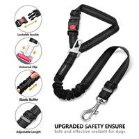 Ceinture de sécurité pour chien 2-en-1, laisse réglable en nylon, boucle en alliage de zinc, écologique, pour la sécurité des animaux de compagnie sur le siège arrière de la voiture