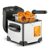 Friteuse à huile à température réglable pour produits chauds, panier amovible de 1,5 l, friteuse à Immersion électrique