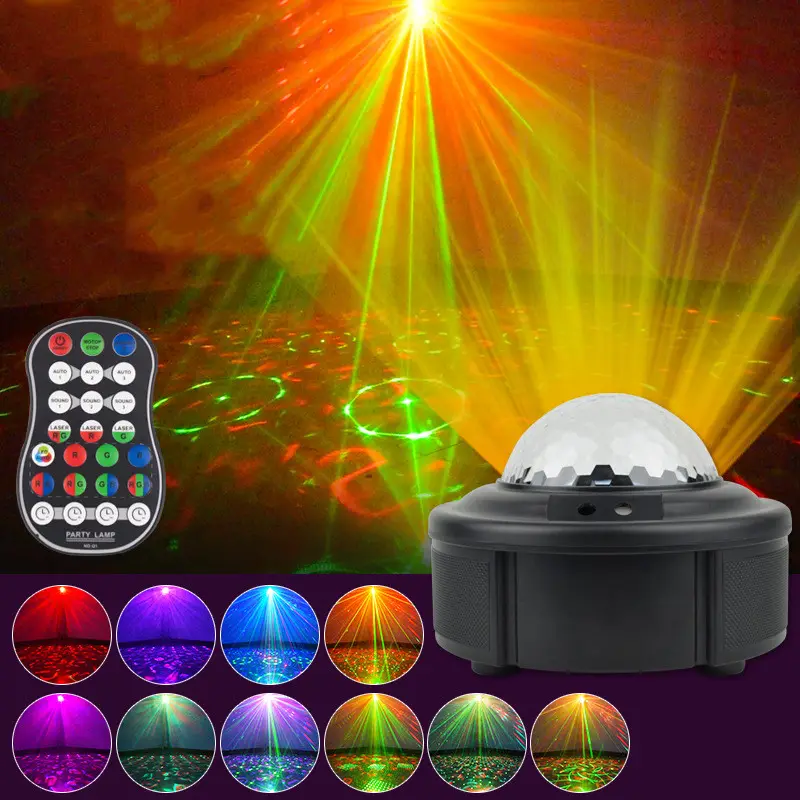 LED Sound Activated 10W Led 90 Patterns Magic Ball Projection Laser Stage Light For Party Club Bar Show Event Disco KTV