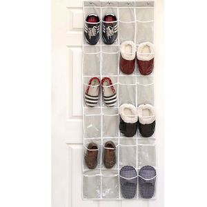 24 Pockets Clear Over the Door Hanging Shoe Organizer for Shoes and Kids Toy Closet Storage Holder - Product Image 1