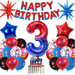 Decoración de Fiesta de Cumpleaños de Spider-Man, Globos de Número Gigante de Feliz Cumpleaños, Guirnalda de Globos de Látex Impresos, Adornos para Pastel - Product Image 2