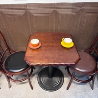 Tables et chaises de style rétro américain pour café, restaurant occidental, tables et chaises en bois massif pour usage commercial