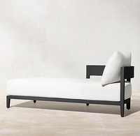 Outdoor Patio Mond-Stil Allwetter-Möbel Gebogene Rückenlehne Zweiteiliges Garten-Aluminium-Ecksofa