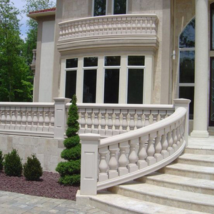 Tùy Chỉnh Cuộc Sống Kích Thước Ngoài Trời Nhà Sân Trang Trí Hỗn Hợp Màu Sắc Tự Nhiên Bằng Đá Cẩm Thạch Lan Can Tay Khắc Đá Khắc Ban Công Lan Can - Product Image 6