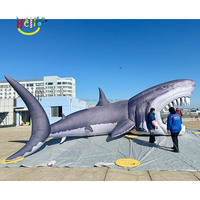 Décoration extérieure sur le thème de l'océan, modèle d'animal, accessoires, requin géant gonflable, poisson