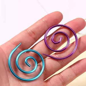 Directo de fábrica Cable espiral de aluminio Aguja de tejer Chal Alfileres Tapiz curvo Agujas de tejer circulares - Product Image 5