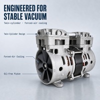 Mini pompe à vide à piston sans huile de 4,1 kg, puissance nominale ≤150W, pour la préparation d'échantillons en laboratoire et les unités d'aspiration médicale