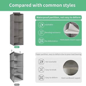 Organisateur de placard suspendu pliable à 4 étagères en tissu non tissé, sac de rangement portable pour armoire - Product Image 4