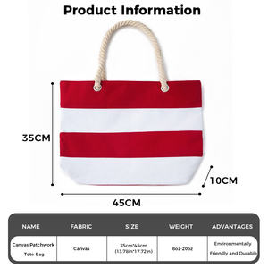 Bolsa de Playa Grande con Cierre, Estilo Vintage, Logotipo Personalizado, Resistente a la Arena, con Doble Asa, Adornada con Diamantes y Perlas - Product Image 3
