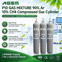 Mélange de gaz industriel P10 10L/40L, 90% Ar 10% CH4, bouteille de gaz comprimé
