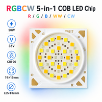 Module LED COB IR 50W 1917 RGBCW, blanc réglable 2700K-6000K, IRC 90, garantie 3 ans, pour magasins commerciaux de luxe et effets scéniques