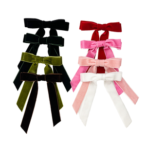Élégant Filles Enfants Cheveux Accessoires Velours Tissu Arc Ruban Pince À Cheveux Long Gland Papillon Métal Canard À La Mode <span class=keywords><strong>Queue</strong></span> <span class=keywords><strong>De</strong></span> <span class=keywords><strong>Cheval</strong></span> - Product Image 1
