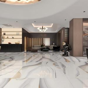 Piastrella Versatile in Crema Dorata con Venature Stratificate Lucidate 600x1200 per Progetti di Pavimentazione Residenziale e Commerciale - Product Image 4