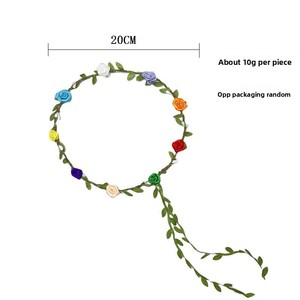 WOWEI Forest-Style Headband Garland Beach Travel Accesorio para el cabello Simulado Rose Party Headwear para promociones - Product Image 6