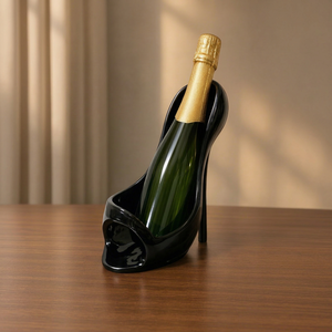 Luxury Aluminum High Heel Bottle <b>Holder</b> Creative <b>Shoe</b> Shaped Single Bottle Wine Stand Wholesale Luxury Wine Rack - Product Image 1