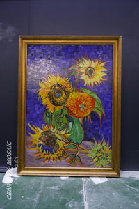 Mosaïque murale personnalisée Centurymosaic, <span class=keywords><strong>tournesols</strong></span> multicolores, mosaïque en verre artisanal, mosaïques murales pour le salon et le fond <span class=keywords><strong>de</strong></span> scène - Product Image 5