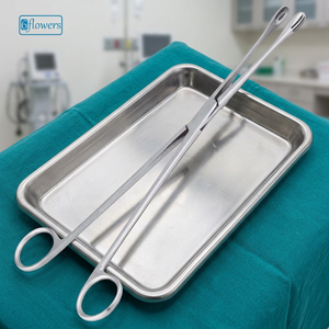 6flowers Heywood Smith Sponge Forceps คีมคีบฟองน้ำและผ้าปิดแผล ได้รับการรับรองมาตรฐาน CE ISO ผลิตจากเหล็กกล้าไร้สนิมคุณภาพสูง ขนาด 25 ซม. สำหรับการจับตัวอย่างและทำความสะอาด - Product Image 2