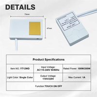 SHINECHIP Espejo LED Inteligente para Baño de 110V/220V 12W 1A con Interruptor Táctil y Sensor de Atenuación IP20