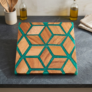 Quality Handicrafts <b>Wood</b> Resin Coasters <b>Placemats</b> 10x10cm Reusable Southeast Asia Style Multi Color Customized Packaging Hotels - Product Image 3
