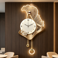 Jam Dinding Kuarsa Mewah Berbentuk Gelombang dengan Lampu LED - Desain Still Life Modern, Tanpa Suara, Dioperasikan dengan Baterai untuk Ruang Tamu
