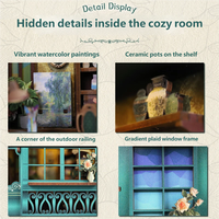 Kit de puzzle en bois 3D pour coin lecture, maison miniature DIY la plus vendue avec design de maison de poupée pour exposition créative et décoration cadeau