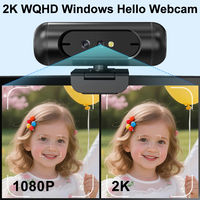 Caméra Web 2K avec capteur CMOS USB Face ID, microphone ENC intégré et autofocus pour Windows 10/11/12