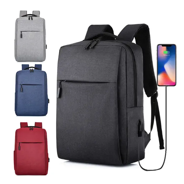 Wholesale Custom Fashion Men Laptops Rucksack Back Bags With USB Charger Port Business Backpack