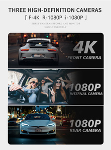 กล้องติดรถยนต์ 3 ทาง 4K DVR GPS ADAS บันทึกภาพขณะจอด 24 ชม. กล้องหน้า-หลัง-ในรถ พร้อมหน้าจอ IPS สำหรับรถยนต์ - Product Image 6