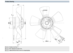 Ventilateur axial industriel ebm-papst A2D250-AA02-64, 250 mm, refroidissement AC pour armoires et systèmes de centres de données - Product Image 3