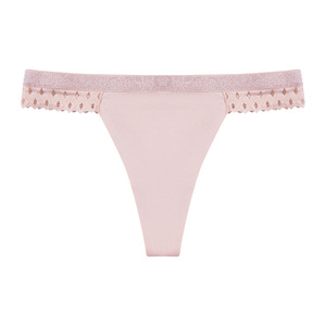 Culotte string sexy taille basse pour femme, lingerie sans couture en soie glacée, motif lettre V discrète - Product Image 5